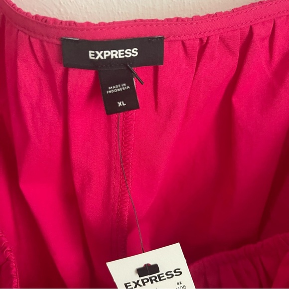 Express Fuchsia Puff Sleeve Blouse - Picture 4 of 11